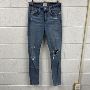 Agolde Size 26 Sophie Skinny Jeans Dare Distressed Stretch Denim Quiet Luxury